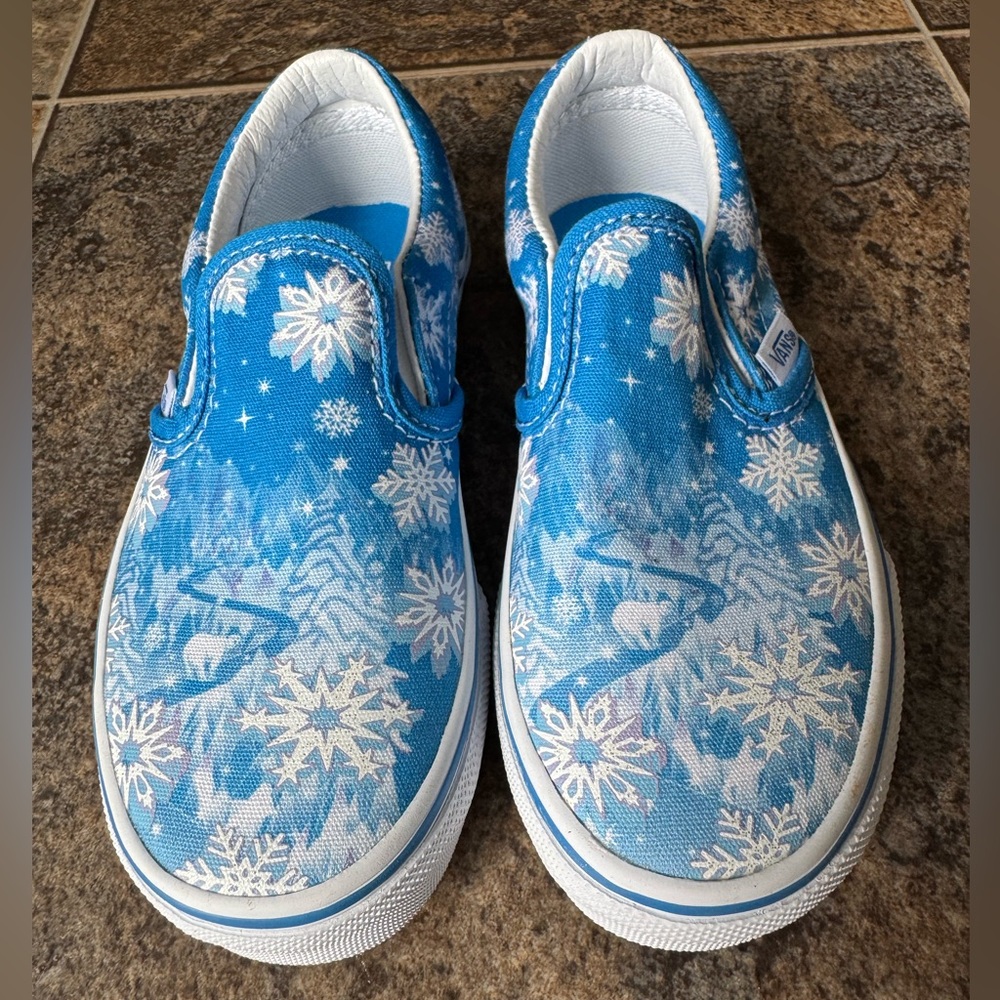 NEW!!! Vans Classic Slip On Snowflake Winter Frozen Style Sneakers, Toddler 11